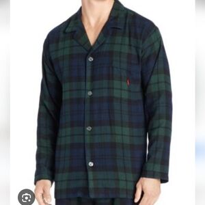 POLO RALPH LAUREN mens Green Tartan Sleep Shirt Long Sleeve XL Cotton Luxury